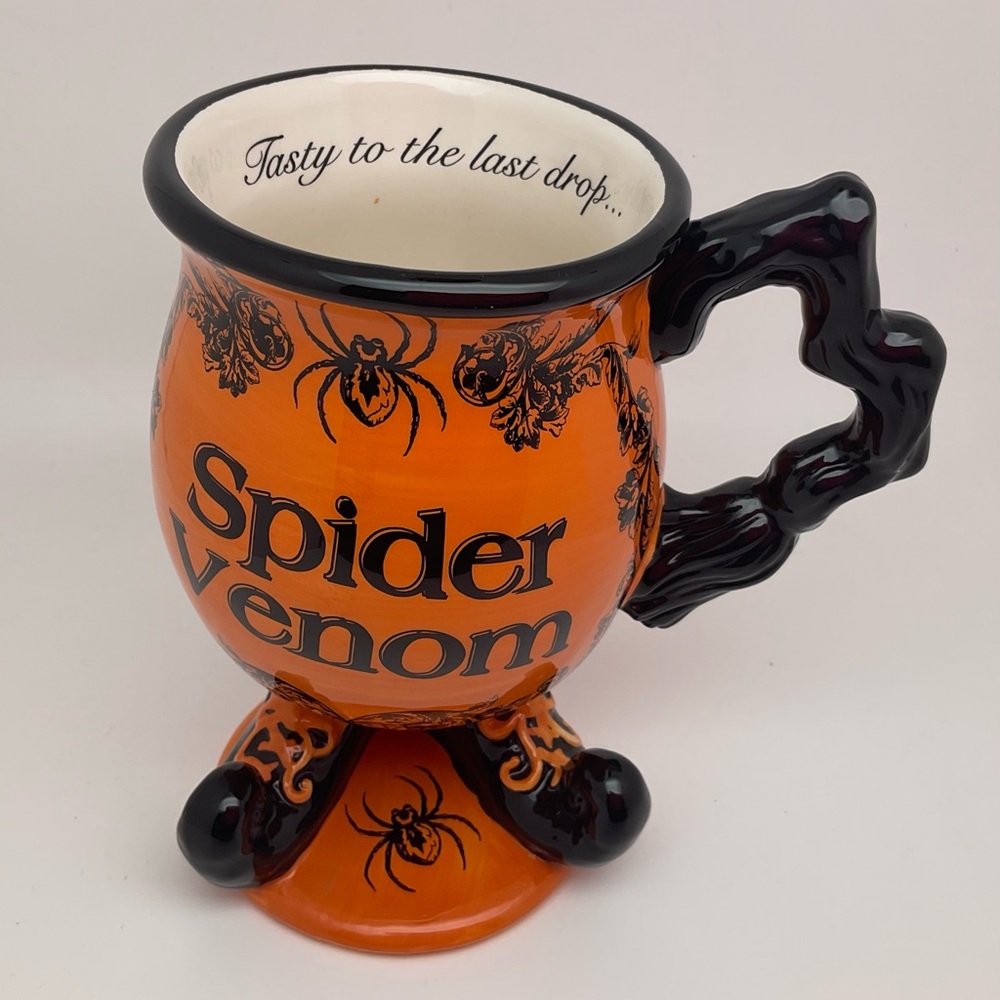 Spider Venom Orange and Black Halloween Mug by Kaldun & Bogle